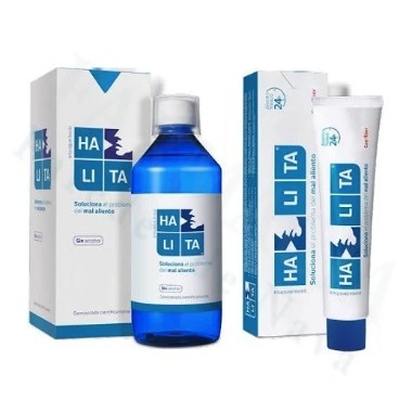 HALITA CON FLUOR PASTA DENTIFRICA + COLUTORIO PACK 75 ML + 500 ML